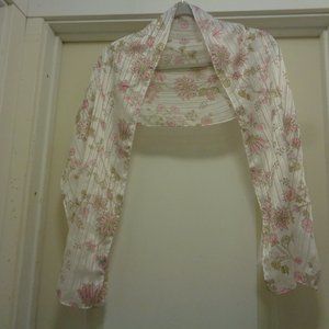 RETRO ROMANCE LONG SEMI TEXTURE METALLIC THREADS SCARF